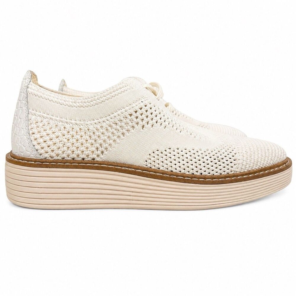 Cole Haan Women's Cream Knit Platform Athletic Sneakers